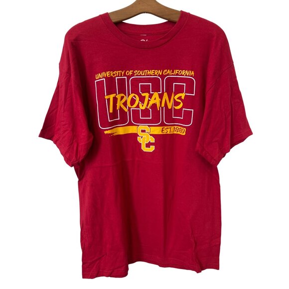 USC Trojans TShirt University Of Southern California Red Mens Size L Red Yellow - Picture 1 of 6
